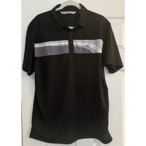 Travis Mathew Mesh Polo Men’s LG Black Performance Golf Outdoor‎ Lightweight EUC